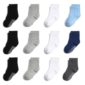 Șosete antiderapante pentru bebeluși 12 perechi/set, bumbac elastic respirabil 1-3 ani