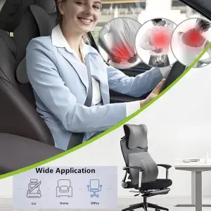 Suport Lombar Ergonomic "Awesome" din Spumă cu Memorie pentru Mașină și Birou - Img 3