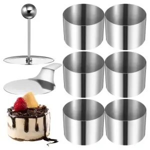 Inele rotunde din oțel inoxidabil pentru tort/Set de 6 forme de copt pentru mousse – mici