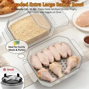 Set Recipiente Multietajate pentru Aluat și Panetare, Suprapozabile, cu Capac, Transparent - Img 2