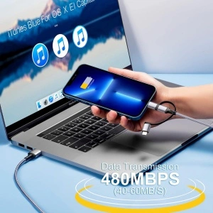 Cablu de încărcare rapidă 3-în-1 3A nailon împletit Lightning/USB-C/Micro USB – 1,8 m - Img 4