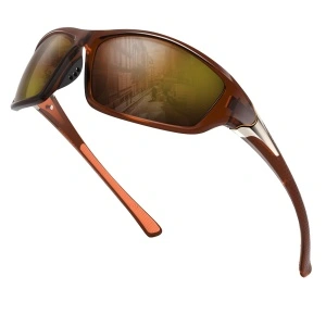 Ochelari de Soare Sport Polarizați, Unisex – Pentru Ciclism și Activități Outdoor-Maro Închis