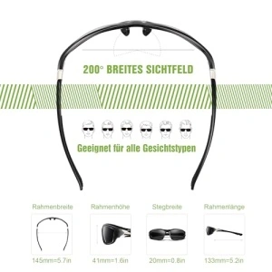 Ochelari de Soare Sport Polarizați, Unisex – Pentru Ciclism și Activități Outdoor – Negru - Img 4