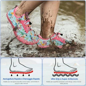 Pantofi Barefoot de Apă și Plajă pentru Copii – Antiderapanți și cu Uscare Rapidă , EU 37 - Img 3