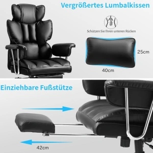 Scaun de Birou Executiv Ergonomic cu Suport de Picioare Retractabil - Img 3