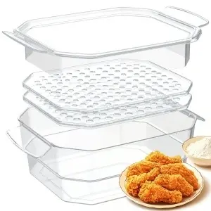 Set Recipiente Multietajate pentru Aluat și Panetare, Suprapozabile, cu Capac, Transparent