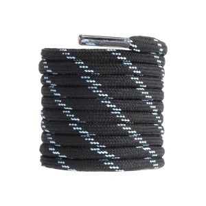 Șireturi rotunde pentru bocanci 4 mm rezistente 140 cm 2 perechi – Negru/Albastru - Img 2