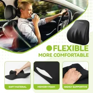 Suport Lombar Ergonomic "Awesome" din Spumă cu Memorie pentru Mașină și Birou - Img 4
