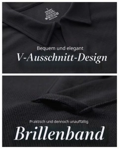 Tricou bărbați mânecă lungă decolteu în V bumbac casual – Gri închis 3XL - Img 4