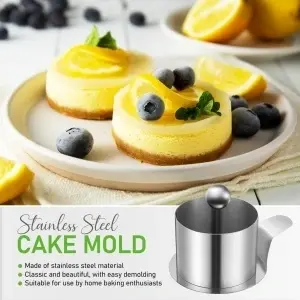 Inele rotunde din oțel inoxidabil pentru tort/Set de 6 forme de copt pentru mousse – mici - Img 2