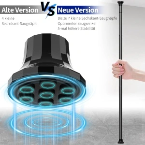 Etajera de colț telescopică pentru baie, 4 polițe reglabile și suport săpun, înălțime extensibilă 110-305 cm, montare fără găurire, Negru Mat - Img 2