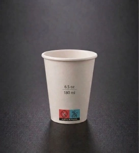 Pahare din carton 6.5oz(180 ml), Albe - 50 buc/set