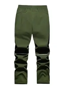 Pantaloni de schi termo softshell Copii căptușiți impermeabili rezistenți la vânt cu buzunare – verde army XL - Img 2