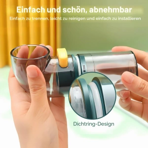 Set 2 Recipiente Inteligente pentru Sare și Condimente, Dozare Exactă 0.5g per Pompă, cu Suport Elegant de Bucătărie - Img 4