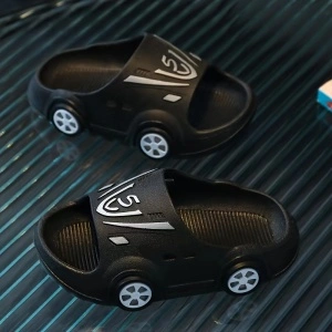 Slapi Tip Mașinuță Sport pentru Copii– Black EU29-30 - Img 2