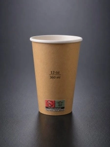 Pahare din carton 12oz(360 ml), Kraft - 50buc/set