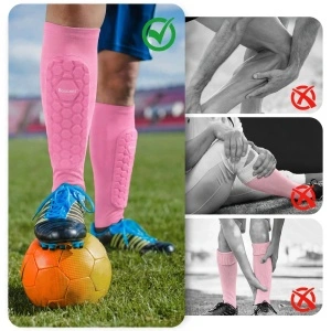 Apărători Fotbal Copii Respirabile Ușoare Antiderapante – Roz S - Img 4