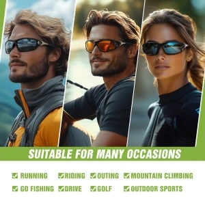 Ochelari de Soare Sport Polarizați, Unisex – Pentru Ciclism și Activități Outdoor-Maro Închis - Img 2