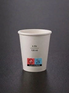 Pahare din carton 4oz(120 ml), Albe - 50 buc/set