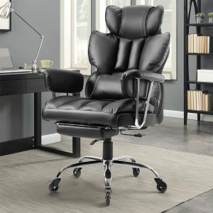 Scaun de Birou Executiv Ergonomic cu Suport de Picioare Retractabil