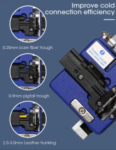 Ghilotină Fibră Optică FC-6S, Cleaver Metalic de Înaltă Precizie, Clivator pentru Cabluri FTTH și Fibre 250um - 900um, Lamă Rotativă cu 12 Poziții, DAXGD - Img 3
