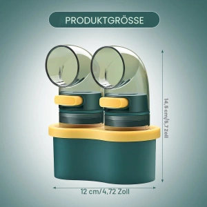 Set 2 Recipiente Inteligente pentru Sare și Condimente, Dozare Exactă 0.5g per Pompă, cu Suport Elegant de Bucătărie - Img 2