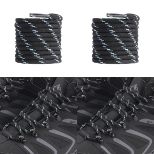 Șireturi rotunde pentru bocanci 4 mm rezistente 140 cm 2 perechi – Negru/Albastru