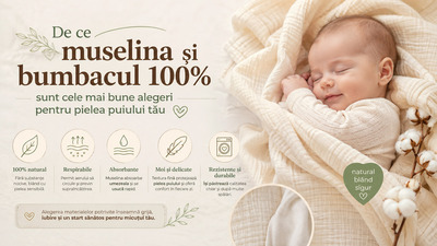 De ce muselina și bumbacul 100% sunt cele mai bune alegeri pentru pielea puiului tău.