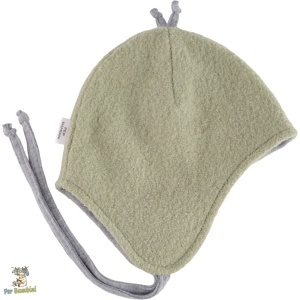 Caciula copii din lana fiarta, Culoare Dusty Green - Img 2