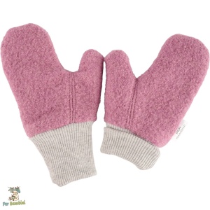Mănuși pentru copii din lână fiartă, Culoare Old Pink