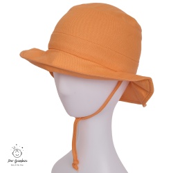 Pălărie de soare din in orange pentru copii și bebeluși Per Bambini