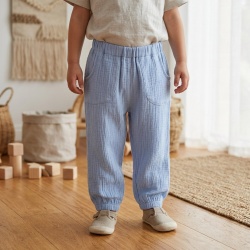 Pantaloni din Muselină pentru Copii ,Culoare Blue