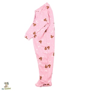 Salopeta bebelusi cu botosei si maneca lunga-fond pink cu imprimeu luna si stele - Img 4