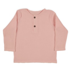 Bluză copii din muselină din bumbac 100% Per Bambini, Culoare Pink - Img 2