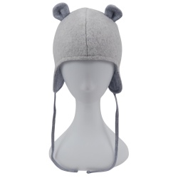 Caciula copii din lana fleece culoare gray.