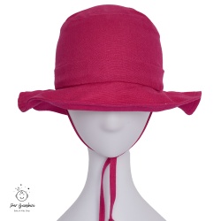 Palarie copii din in prespalat,Culoare Fucsia