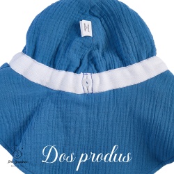 Dos Palarie din muselina cu protectie umeri,culoare albastru