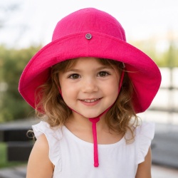 Palarie din Muselină pentru Copii (100% Bumbac) – Culoare Fucsia,Per Bambini