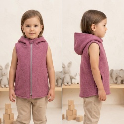 Vesta din lana fiarta,Culoare Old Pink