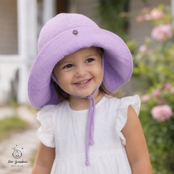 Palarie din Muselină pentru Copii (100% Bumbac) – Culoare Lila,Per Bambini