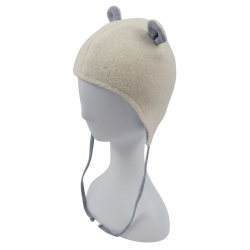 Profil caciula copii din lana fiarta culoare ivory.