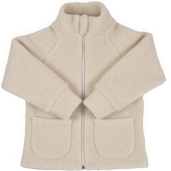 Jacheta copii din lana fleece culoare ivory brand Per Bambini