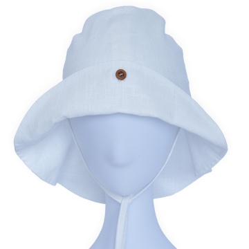 Palarie din in cu protectie pentru umeri din in culoare alb