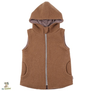 Vesta din lana fiarta,Culoare Camel