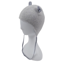 Profil caciula copii din lana fleece culore gray.