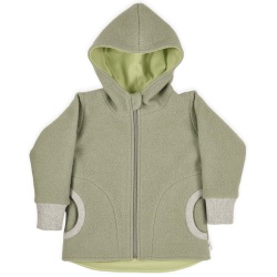 Jacheta copii din lana fiarta culoare dusty green.