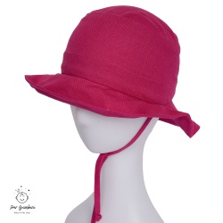 Pălărie de soare din in fucsia pentru copii și bebeluși Per Bambini
