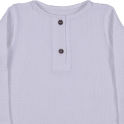 Bluză copii din muselină din bumbac 100% Per Bambini, Culoare Alb - Img 3