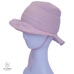 Pălărie de soare din in pink pentru copii și bebeluși Per Bambini
