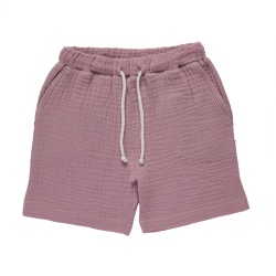 Pantalon din muselina cu buzunare laterala si snur